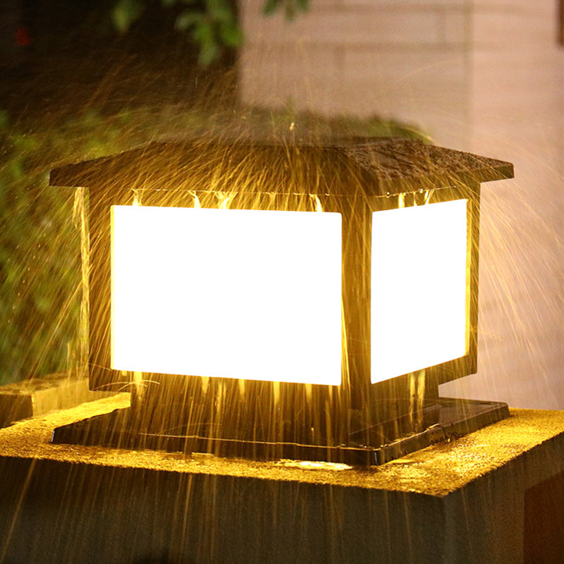 Postmodern Minimalist LED Solar Lighting Fixture with Acrylic Shade for Garden