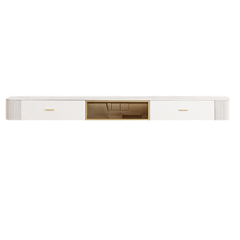 Modernism White TV Console Stone Media Console with Drawers for Home