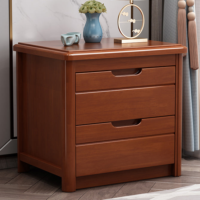 Contemporary Bed Nightstand Solid Wood Night Table with 2 Drawers