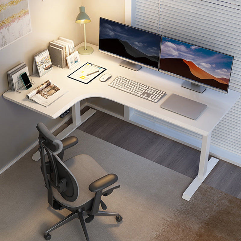 Modern Computer Desk Adjustable Height L-Shape Home Writing Desk