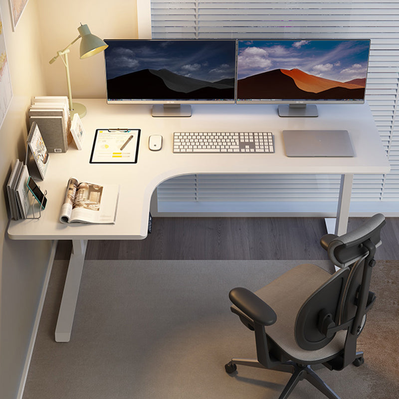 Modern Computer Desk Adjustable Height L-Shape Home Writing Desk