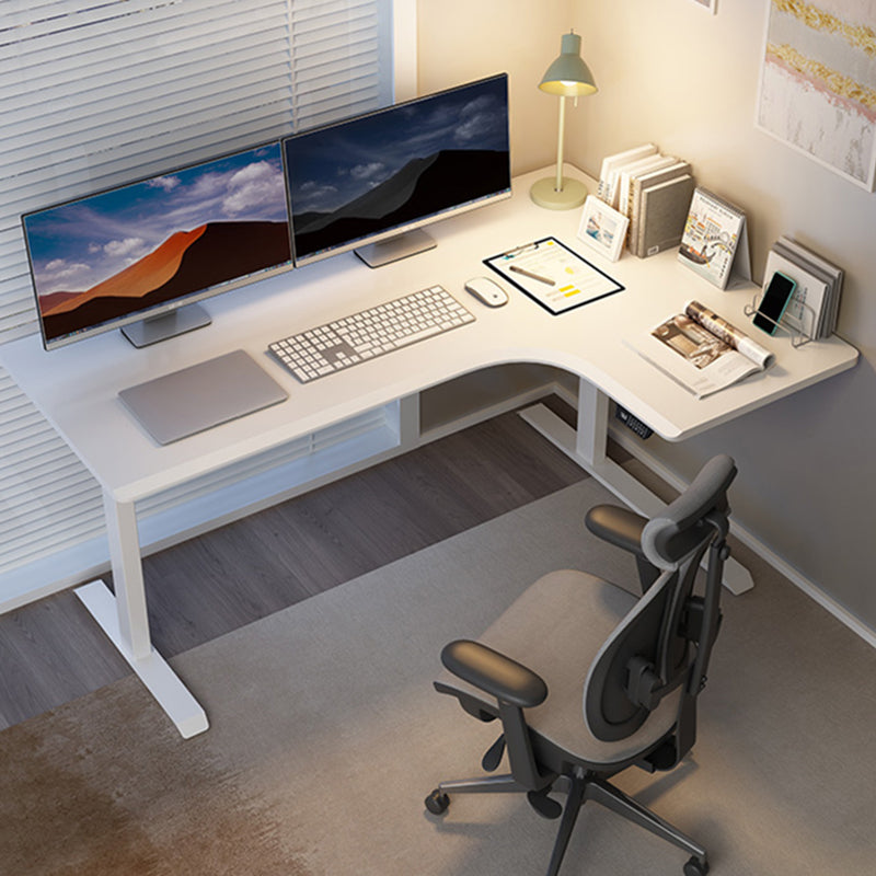 Modern Computer Desk Adjustable Height L-Shape Home Writing Desk