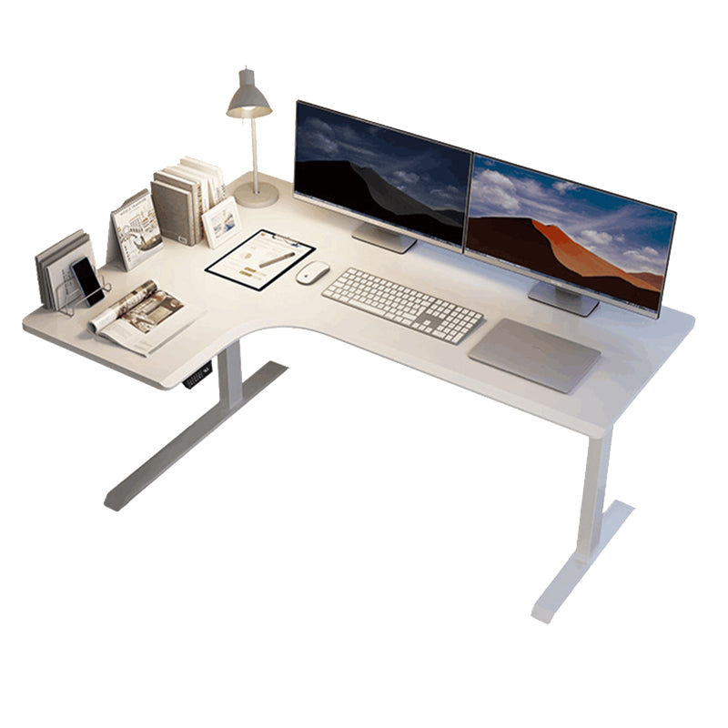 Modern Computer Desk Adjustable Height L-Shape Home Writing Desk