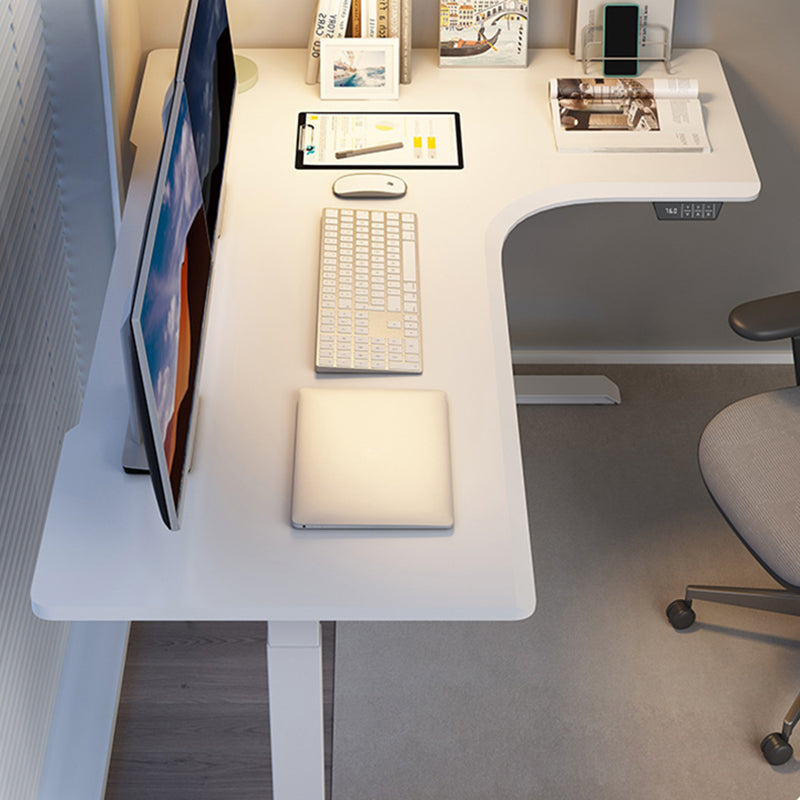 Modern Computer Desk Adjustable Height L-Shape Home Writing Desk