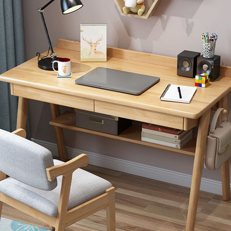 Modern Rectangular Home Writing Desk Solid Wood Office Desk with Drawer