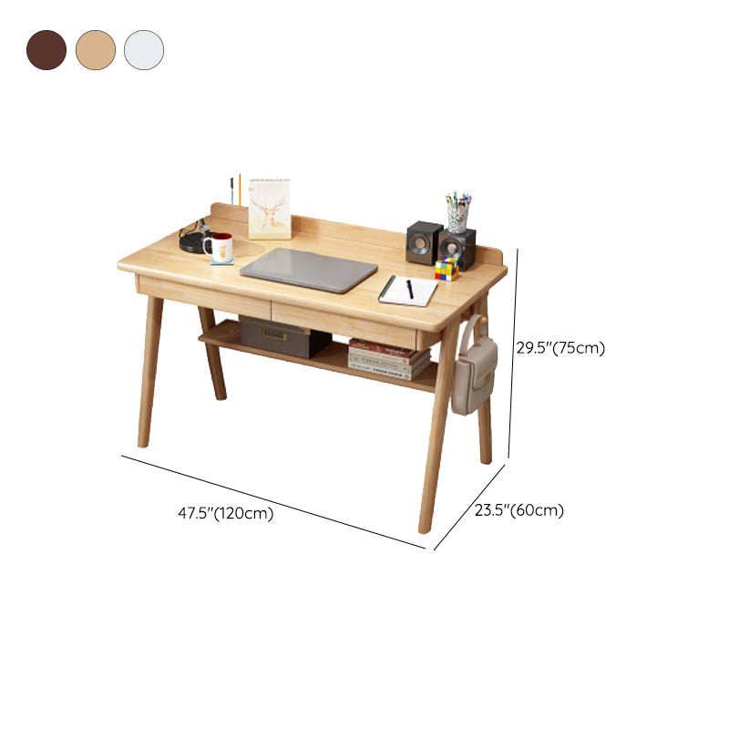 Modern Rectangular Home Writing Desk Solid Wood Office Desk with Drawer