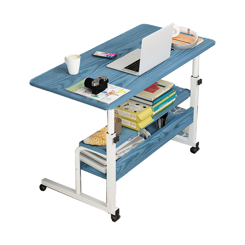 Contemporary Home Writing Desk Rectangular Office Desk with Caster Wheels