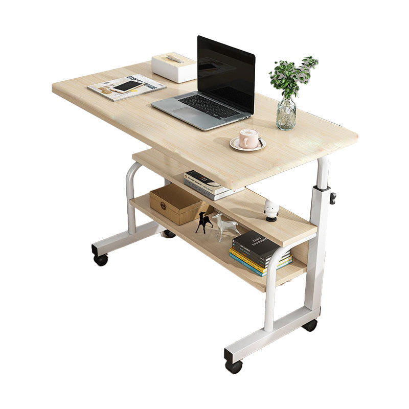 Contemporary Home Writing Desk Rectangular Office Desk with Caster Wheels