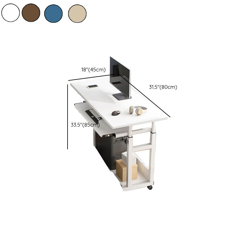 Contemporary Home Writing Desk Rectangular Office Desk with Caster Wheels