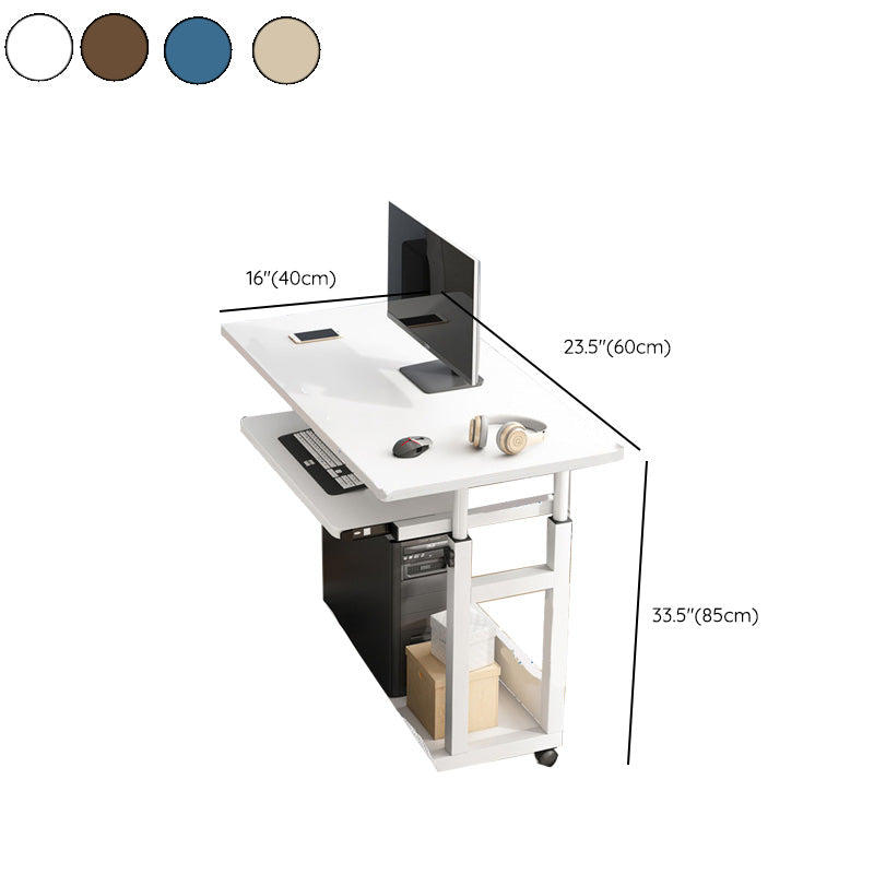 Contemporary Home Writing Desk Rectangular Office Desk with Caster Wheels