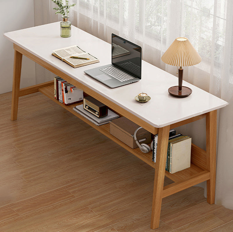 Modern Wooden Office Desk Rectangle Writing Desk with 4 Legs for Bedroom