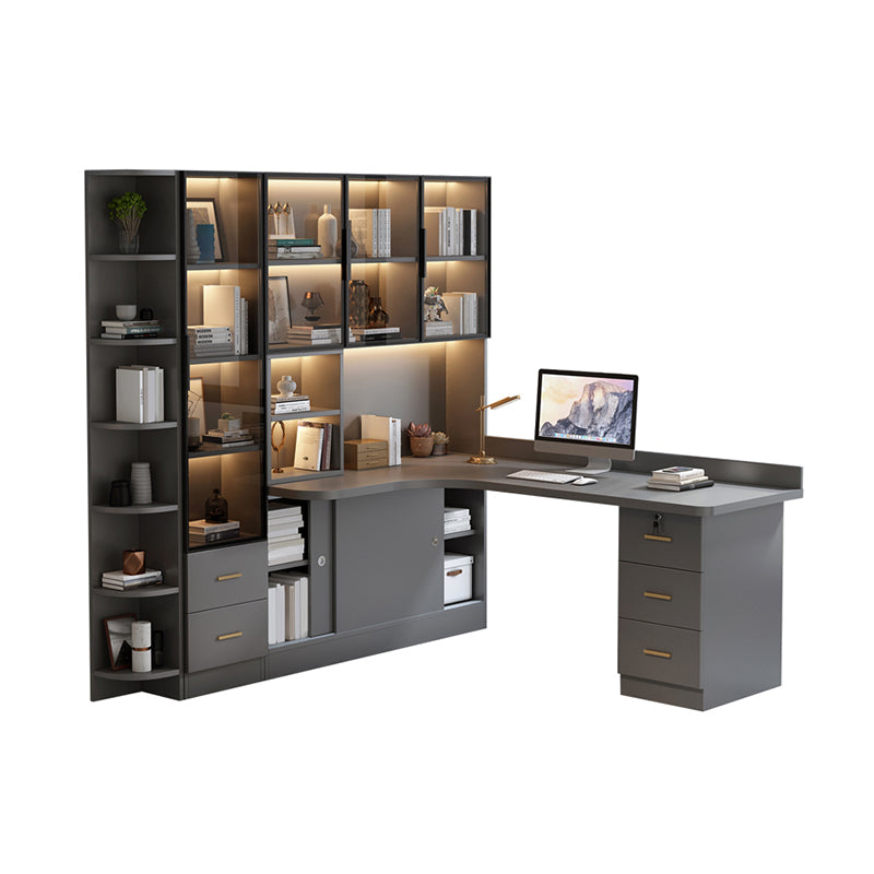 Modern Style Locking Drawer Writing Desk Bedroom Office Desk with Storage and Drawers