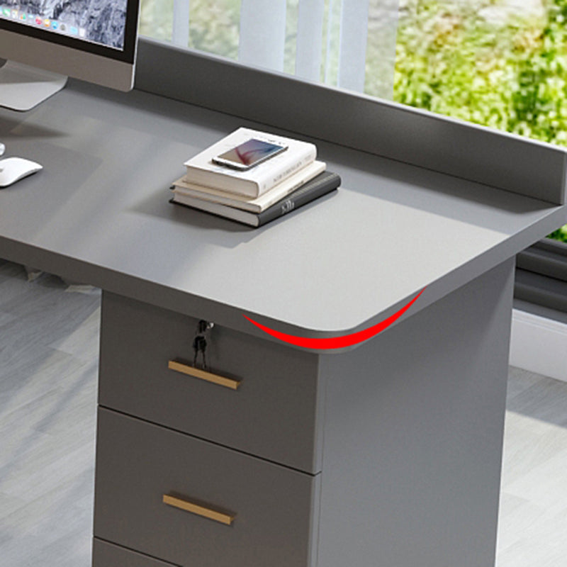 Modern Style Locking Drawer Writing Desk Bedroom Office Desk with Storage and Drawers