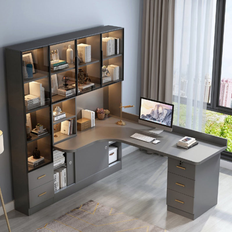 Modern Style Locking Drawer Writing Desk Bedroom Office Desk with Storage and Drawers