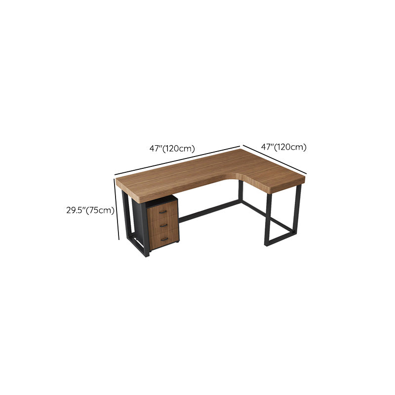 Contemporary Style Wood Office Desk L-Shape Task Desk with Legs for Home