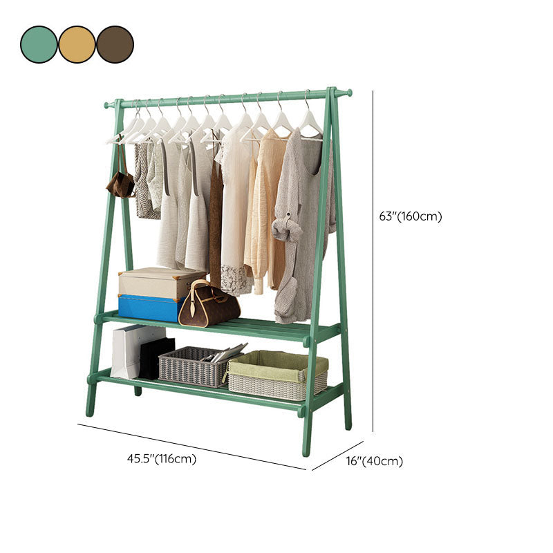 Modern Wooden Coat Rack Storage Shelves Coat Rack with Double Coat Hooks