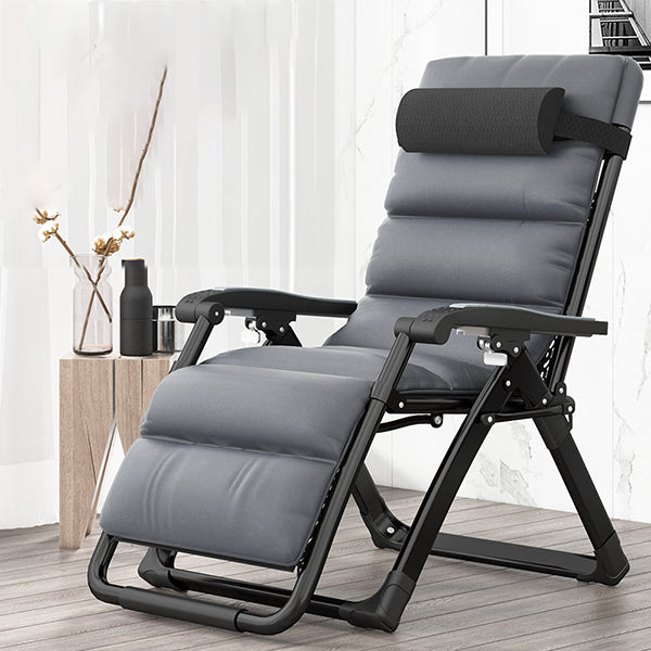 Contemporary Standard Recliner with Removable Cushions and Metal Legs