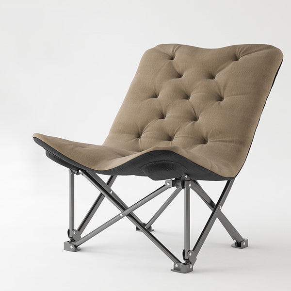 Contemporary Tufted Back Standard Recliner with Black Metal Base