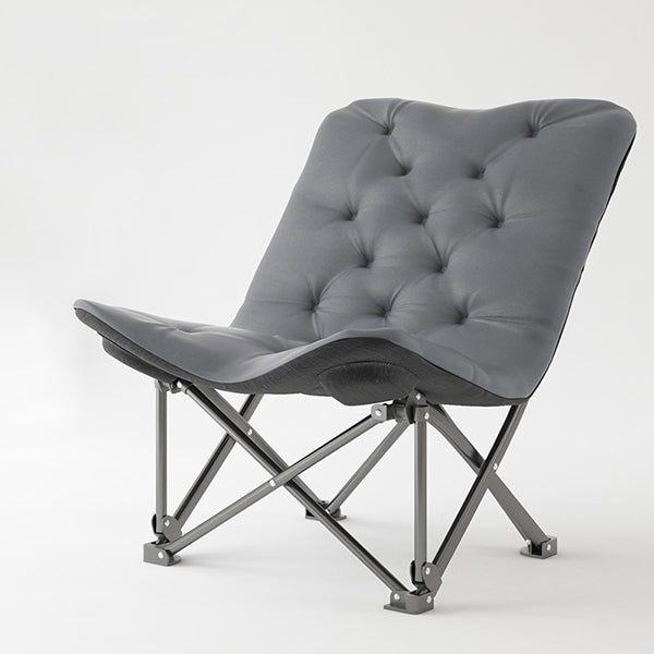 Contemporary Tufted Back Standard Recliner with Black Metal Base