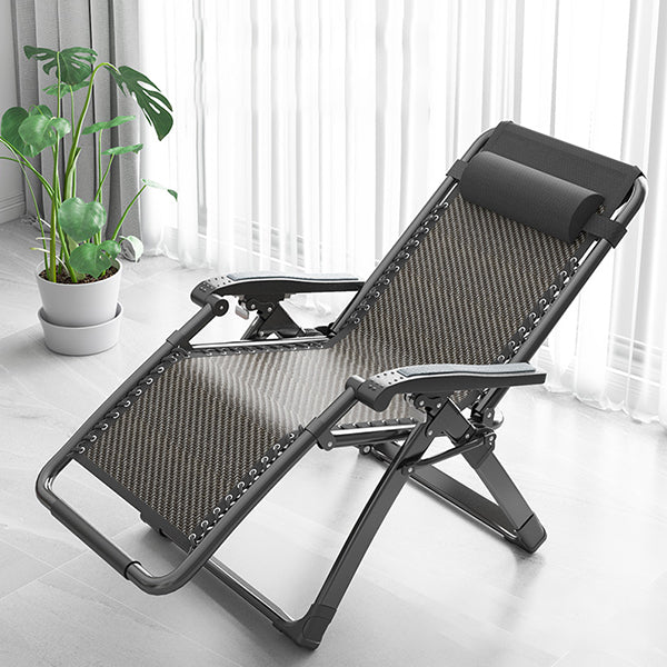 Contemporary Metal Base Recliner Chair with Arms and Headrest