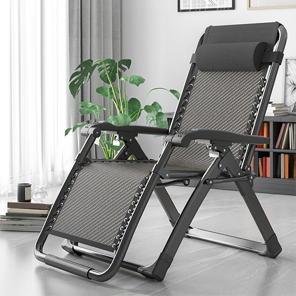 Contemporary Metal Base Recliner Chair with Arms and Headrest