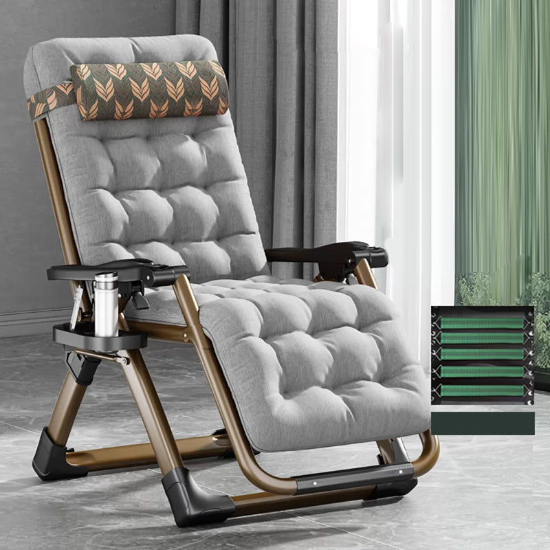 Contemporary Single Ergonimic Recliner with Legs and Pillow Metal Solid Color