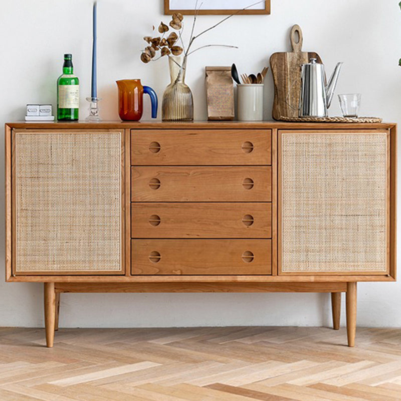 Contemporary Rattan Door Sideboard Cabinet with Storage for Home Use