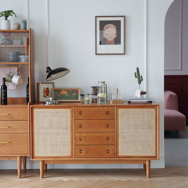 Contemporary Rattan Door Sideboard Cabinet with Storage for Home Use