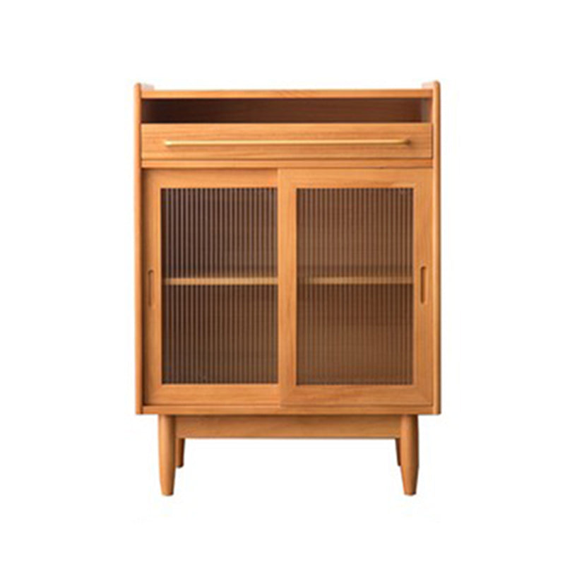 Contemporary Glass Door Sideboard Cabinet with Storage for Home Use