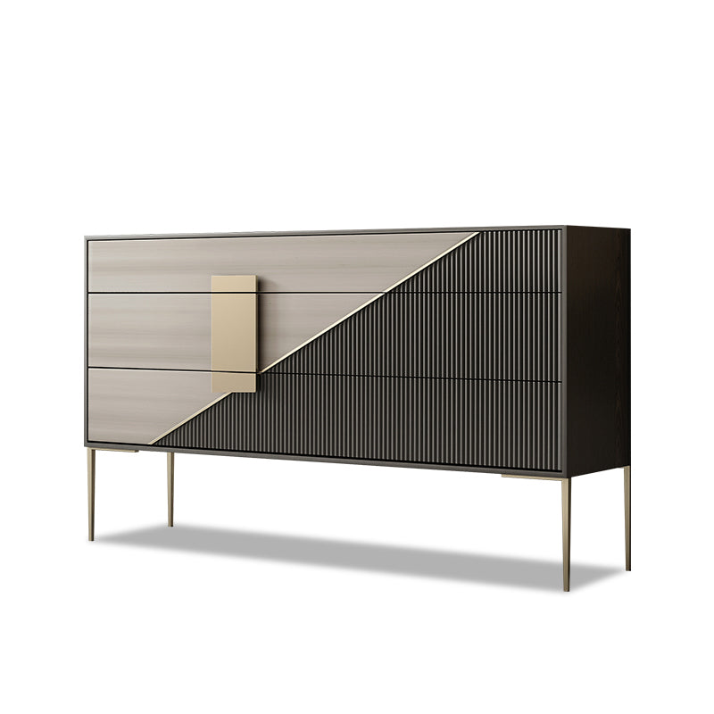 Contemporary Style Ash Wood Storage Sideboard Cabinet with Drawers