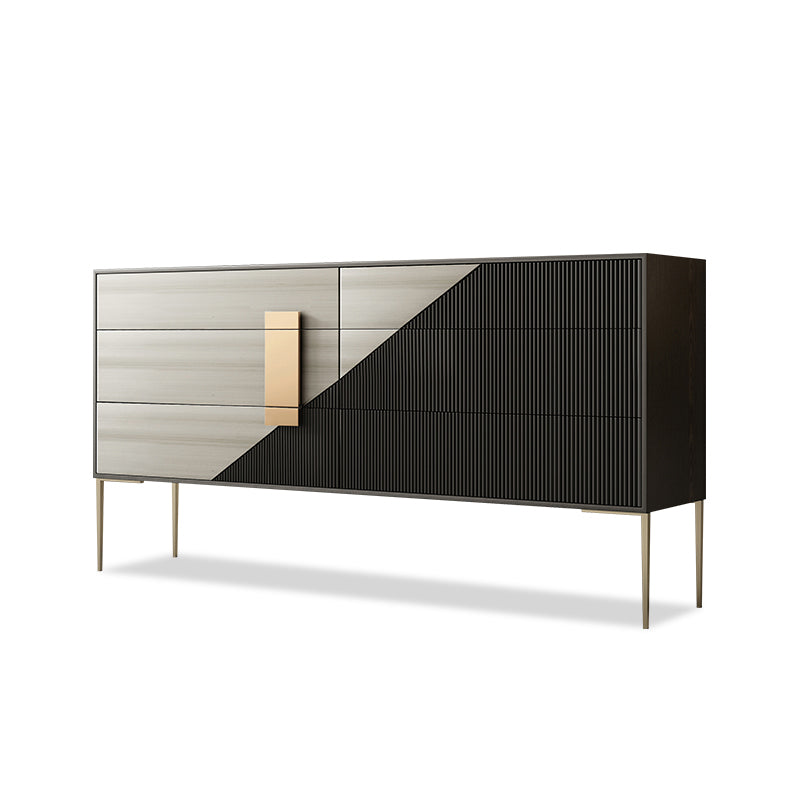 Contemporary Style Ash Wood Storage Sideboard Cabinet with Drawers