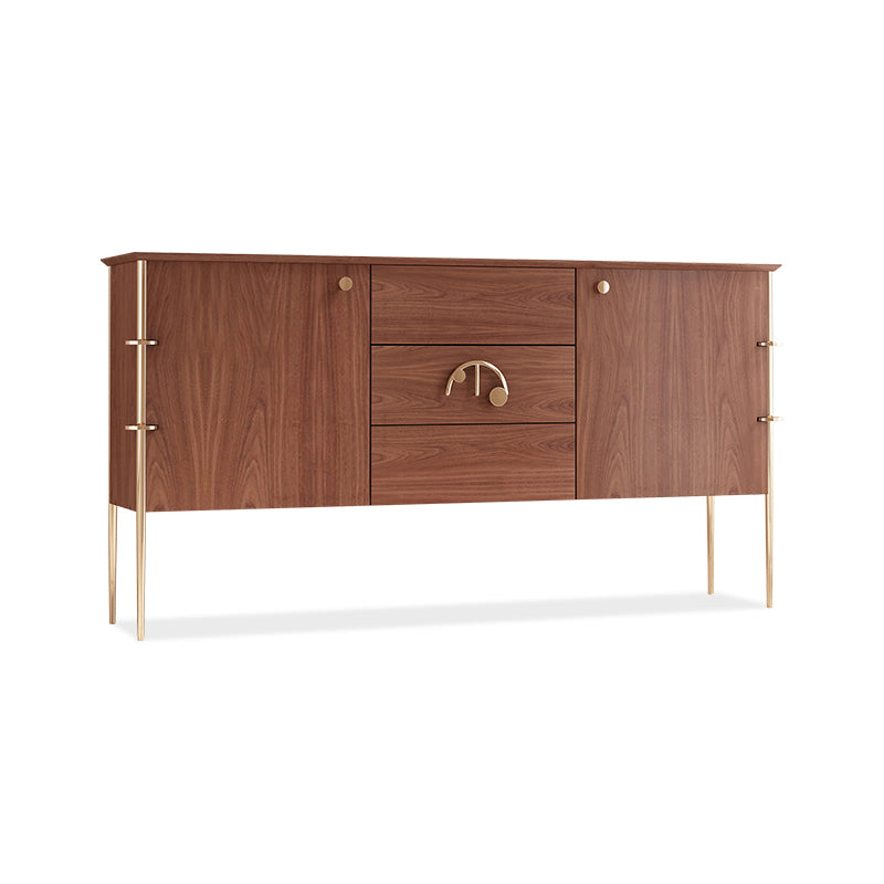 Modern Style Solid Wood Storage Sideboard Cabinet with Metal Legs