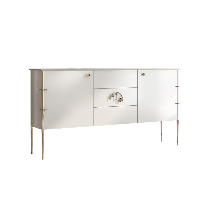 Modern Style Solid Wood Storage Sideboard Cabinet with Metal Legs