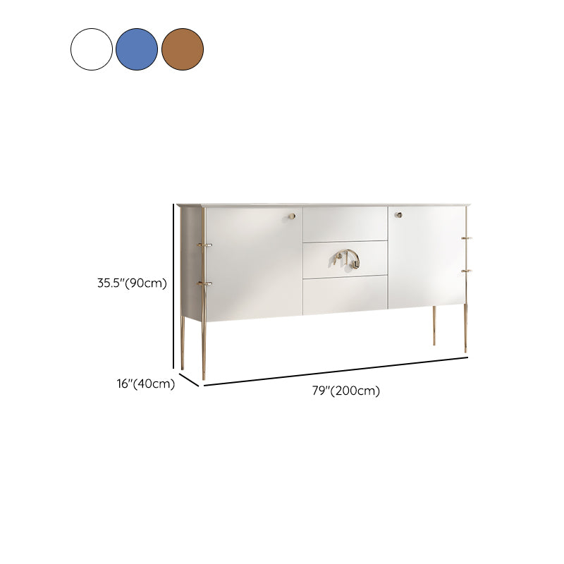 Modern Style Solid Wood Storage Sideboard Cabinet with Metal Legs