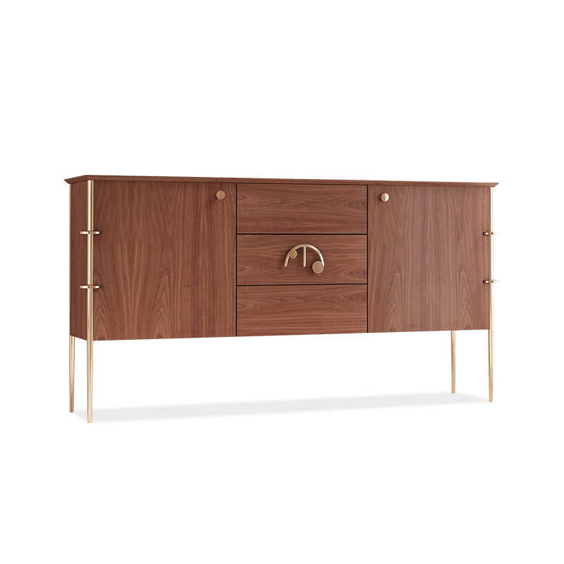 Contemporary Ash Wood Storage Sideboard Cabinet Doors and Drawers