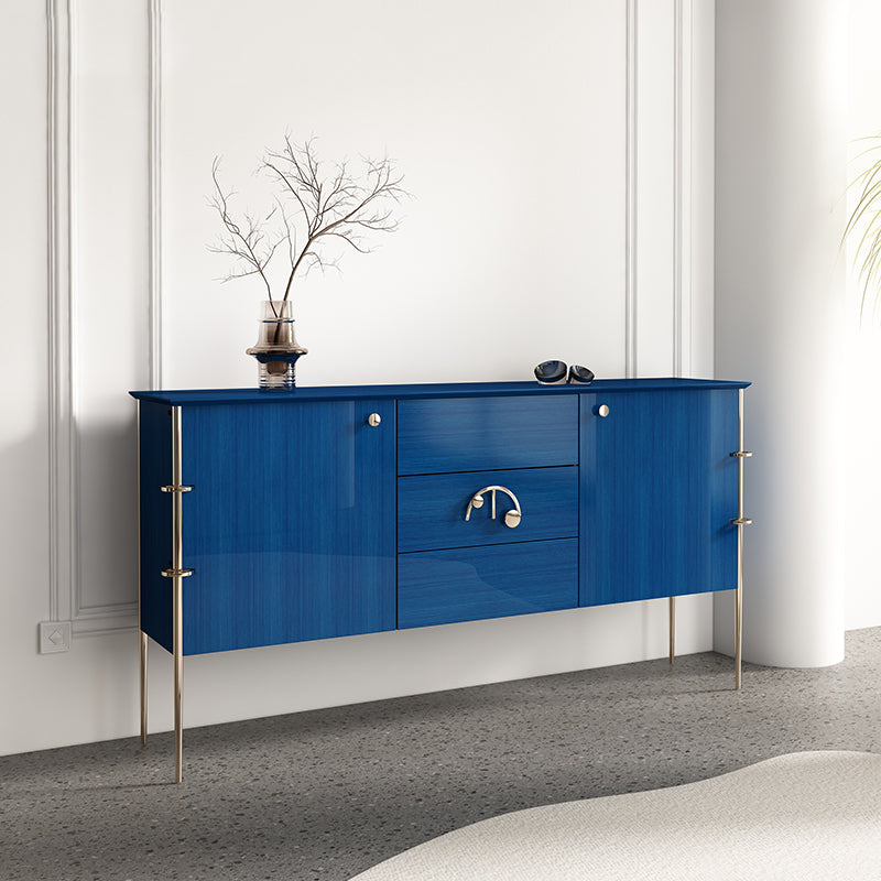 Contemporary Ash Wood Storage Sideboard Cabinet Doors and Drawers