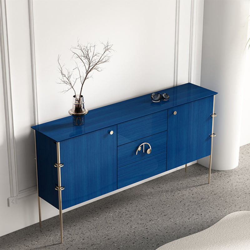 Contemporary Ash Wood Storage Sideboard Cabinet Doors and Drawers