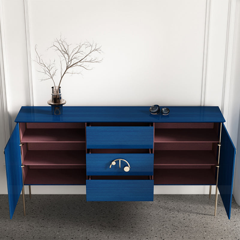 Contemporary Ash Wood Storage Sideboard Cabinet Doors and Drawers