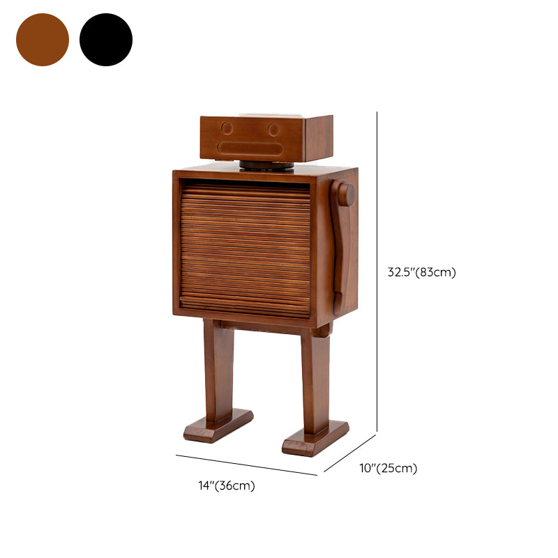 Contemporary Living Room Display Cabinet Poplar Wood with Door