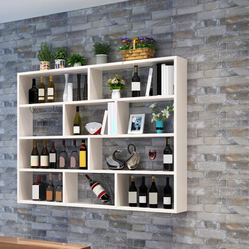 Manufactured Wood Bottle Holder Modern Style Wall Mounted with Shelf