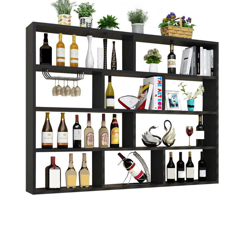 Manufactured Wood Bottle Holder Modern Style Wall Mounted with Shelf