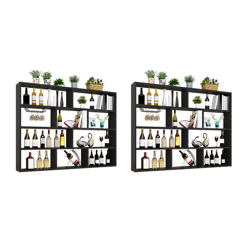 Manufactured Wood Bottle Holder Modern Style Wall Mounted with Shelf