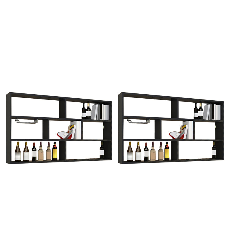 Manufactured Wood Bottle Holder Modern Style Wall Mounted with Shelf