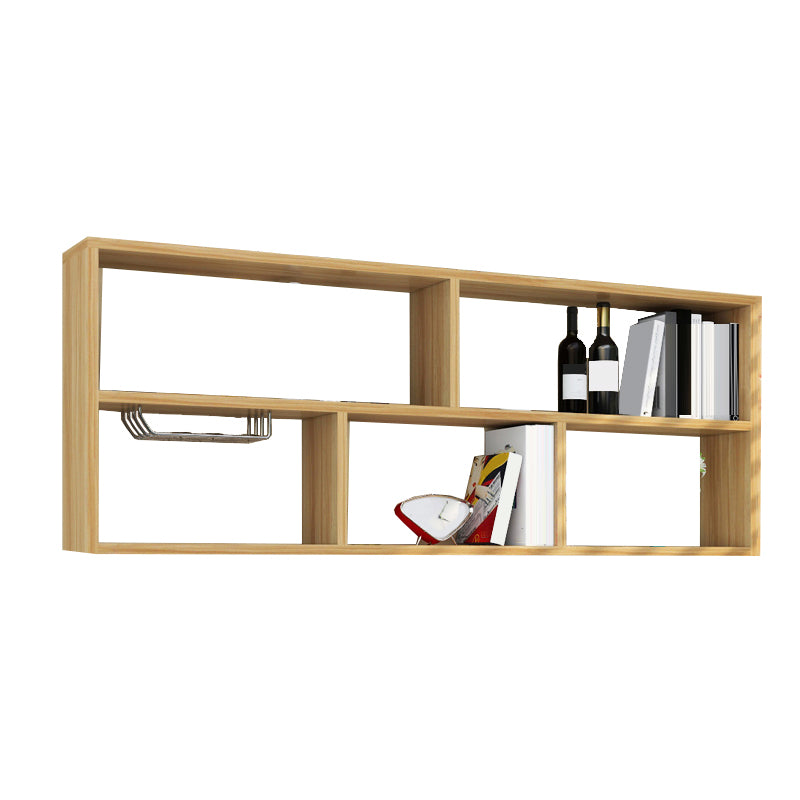 Manufactured Wood Bottle Holder Modern Style Wall Mounted with Shelf