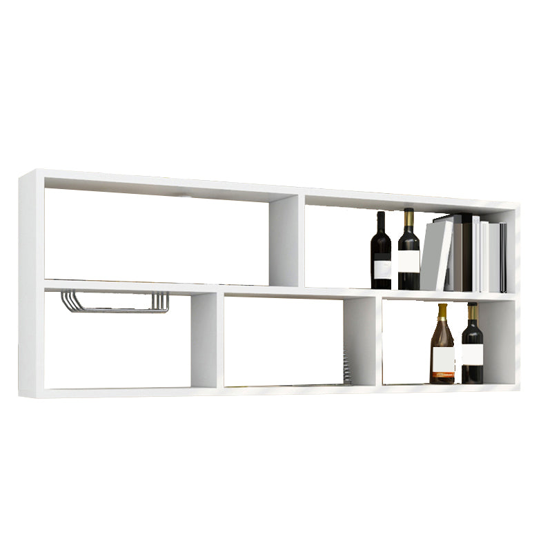 Manufactured Wood Bottle Holder Modern Style Wall Mounted with Shelf