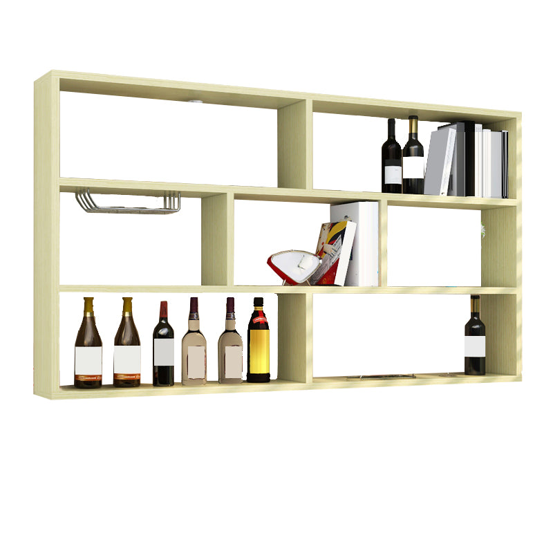 Manufactured Wood Bottle Holder Modern Style Wall Mounted with Shelf