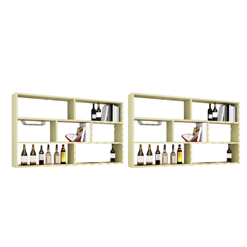 Manufactured Wood Bottle Holder Modern Style Wall Mounted with Shelf