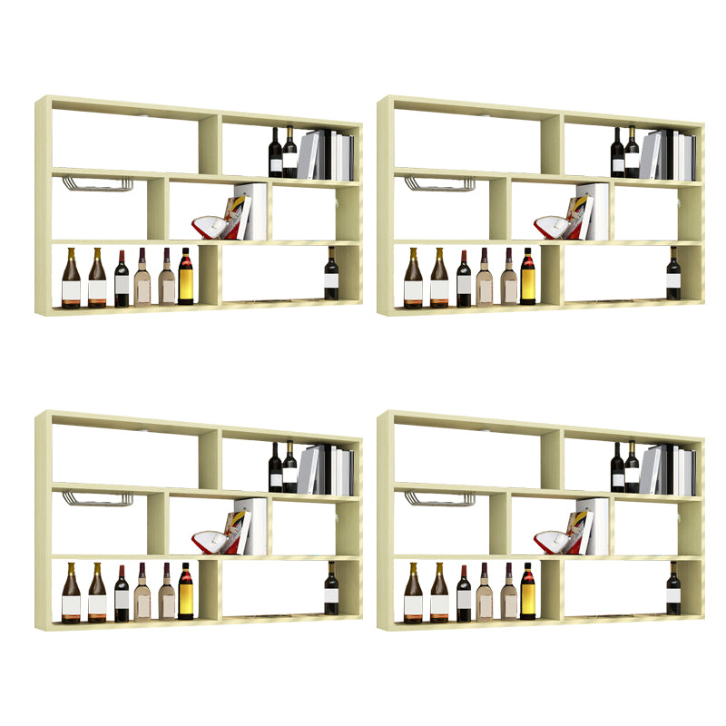 Manufactured Wood Bottle Holder Modern Style Wall Mounted with Shelf