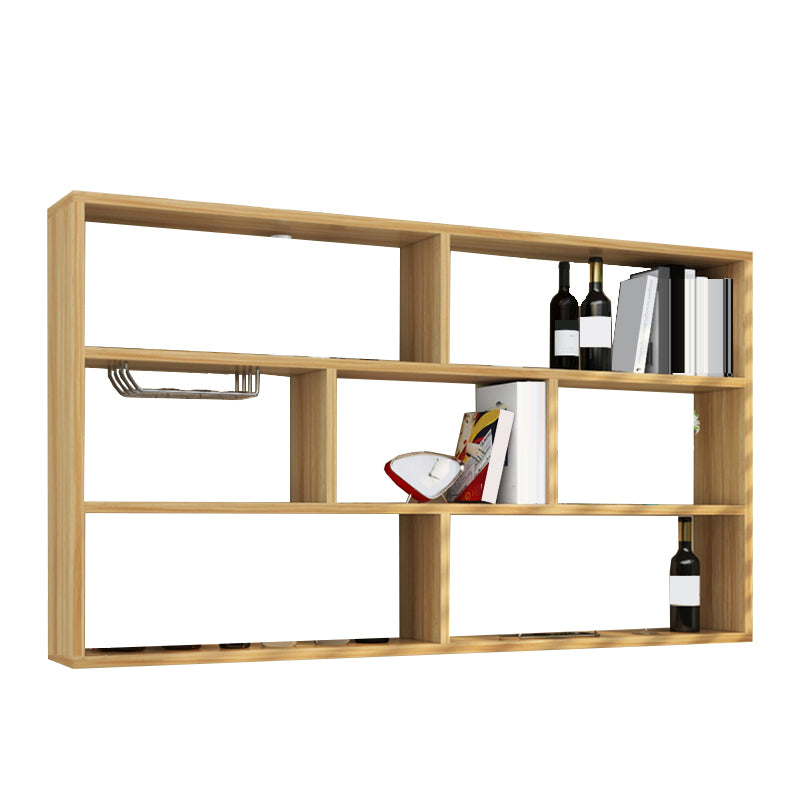 Manufactured Wood Bottle Holder Modern Style Wall Mounted with Shelf