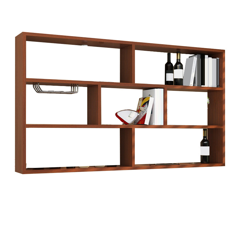 Manufactured Wood Bottle Holder Modern Style Wall Mounted with Shelf